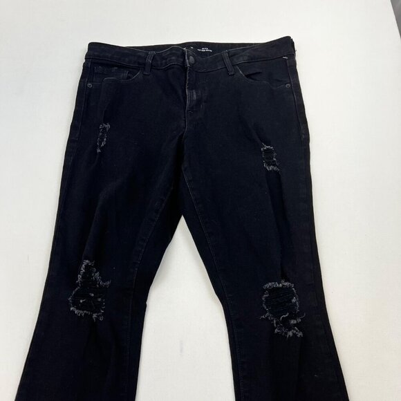 Old Navy Women’s Pop Icon Skinny Jeans Distressed Black Size 12 - Picture 2 of 9